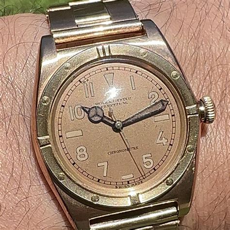 vintage gold rolex oyster perpetual bubbleback with california dial|Rolex California Dial .